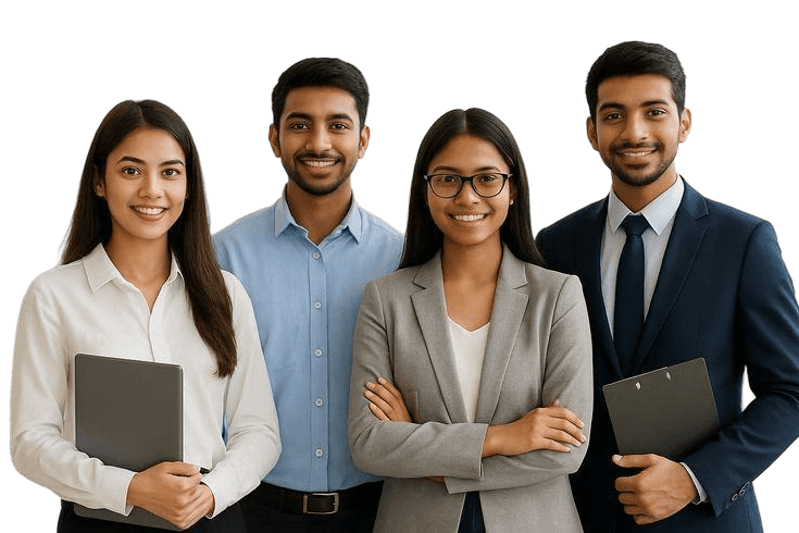 Four Klymb.ai learners standing together